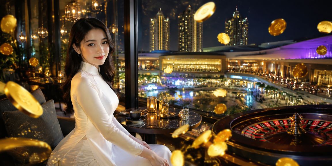 Cô gái mặc áo dài truyền thống Hà Nội xem thông tin roulette trên màn hình điện thoại